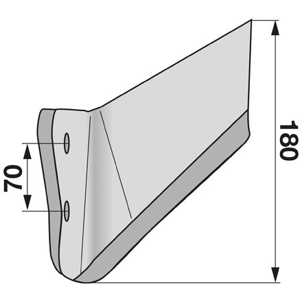 Flügelschar Links anstelle von Kongskil