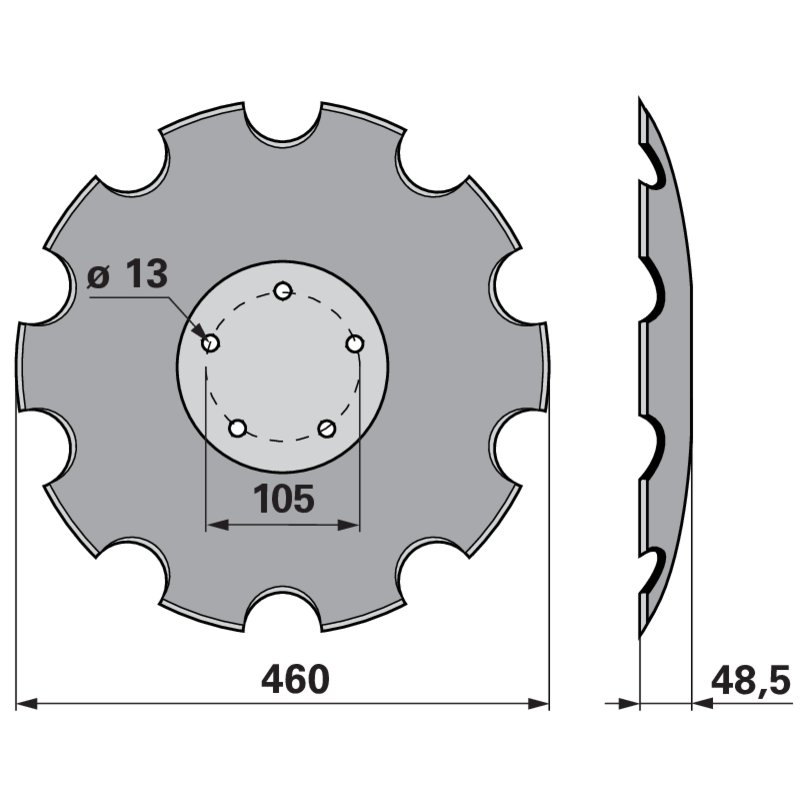 Eggenscheibe gezahnt