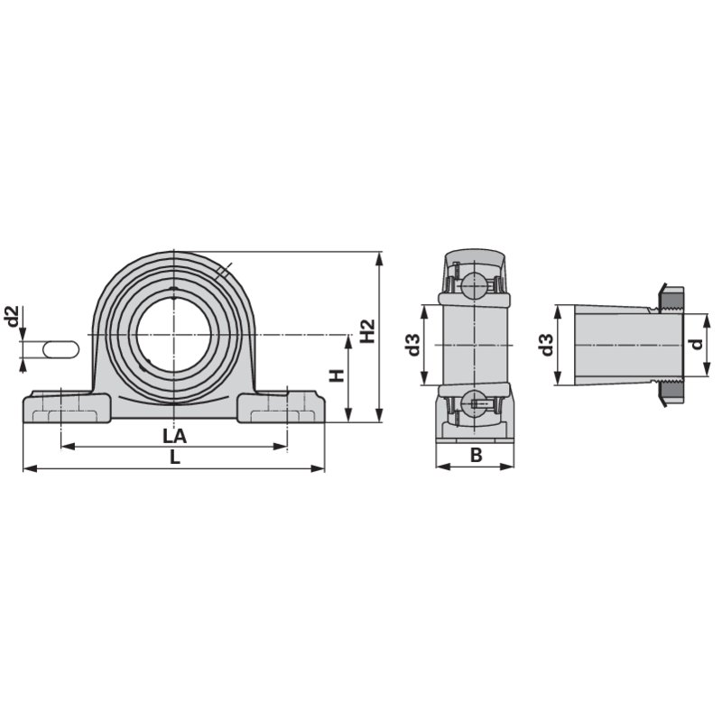 Stehlager UKP 207 rechteckig, zweiloch ohne Spannhülse