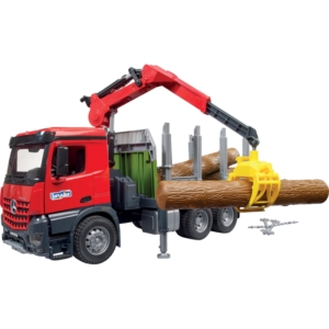 LKW Mercedes Benz AROCS Holztransporter mit Ladekran Spielzeug 03669 - Bruder
