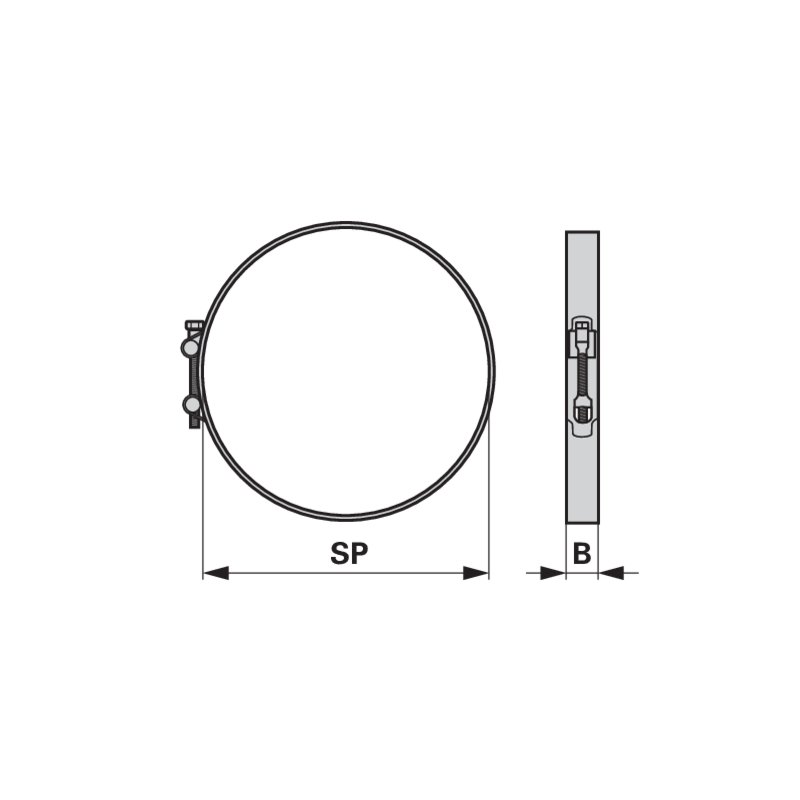 Gelenkbolzenschelle Dm 131 - 139/25 mm, 1-teilig Stahk verzinkt W1