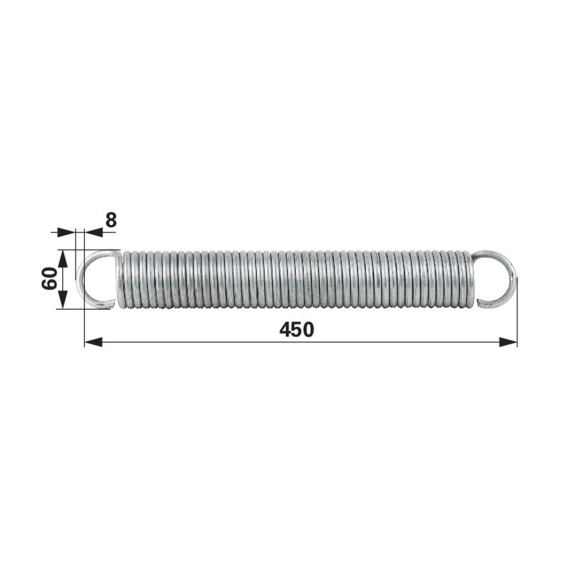 Bordwandfeder d.60mm L.450mm