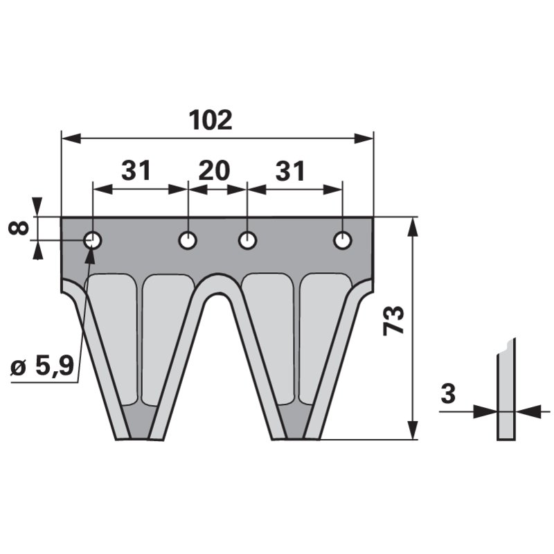 Dopplemähmesserklinge