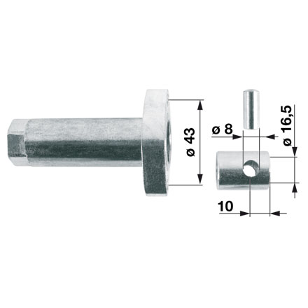 Anschlussglocke LK43mm IDm8 M16x1,5