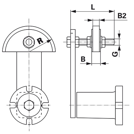 Gleitblock einfach Type VR 30-4