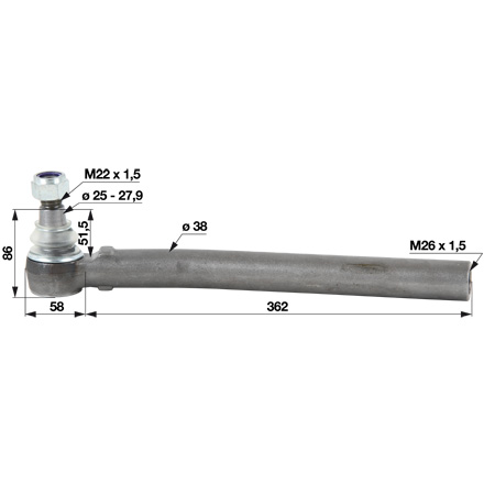 Axialgelenk M28x1,5/M30X1,5