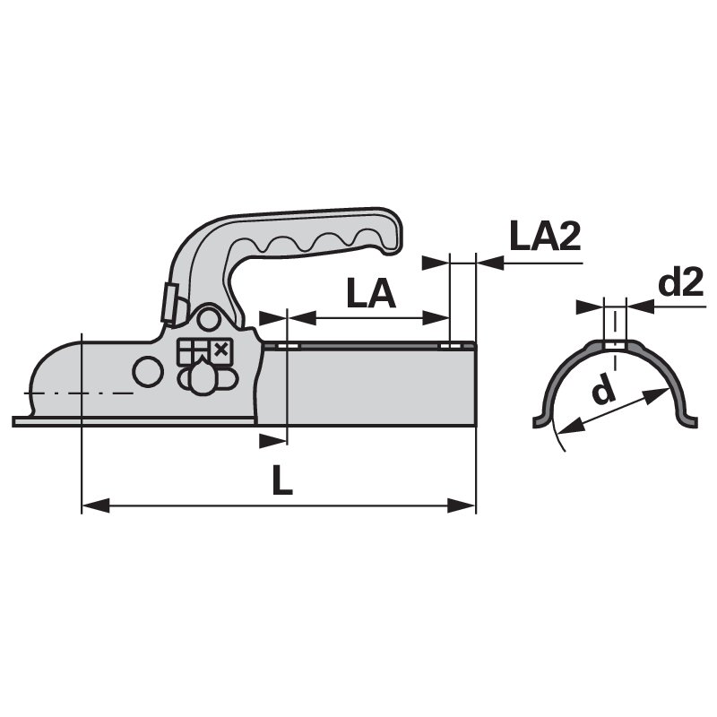Anhängerkupplung d.50mm 75kg