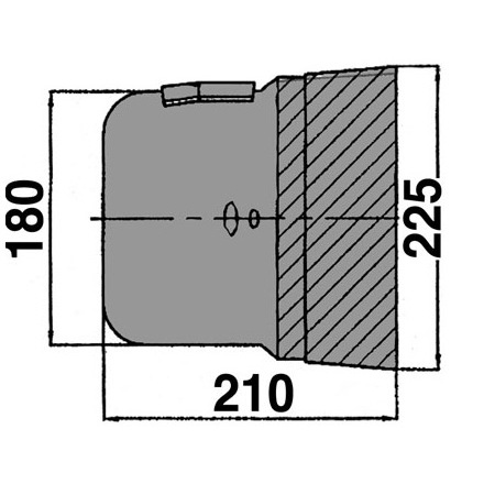 Schutztopf Geräteseitig Oval mit Montag