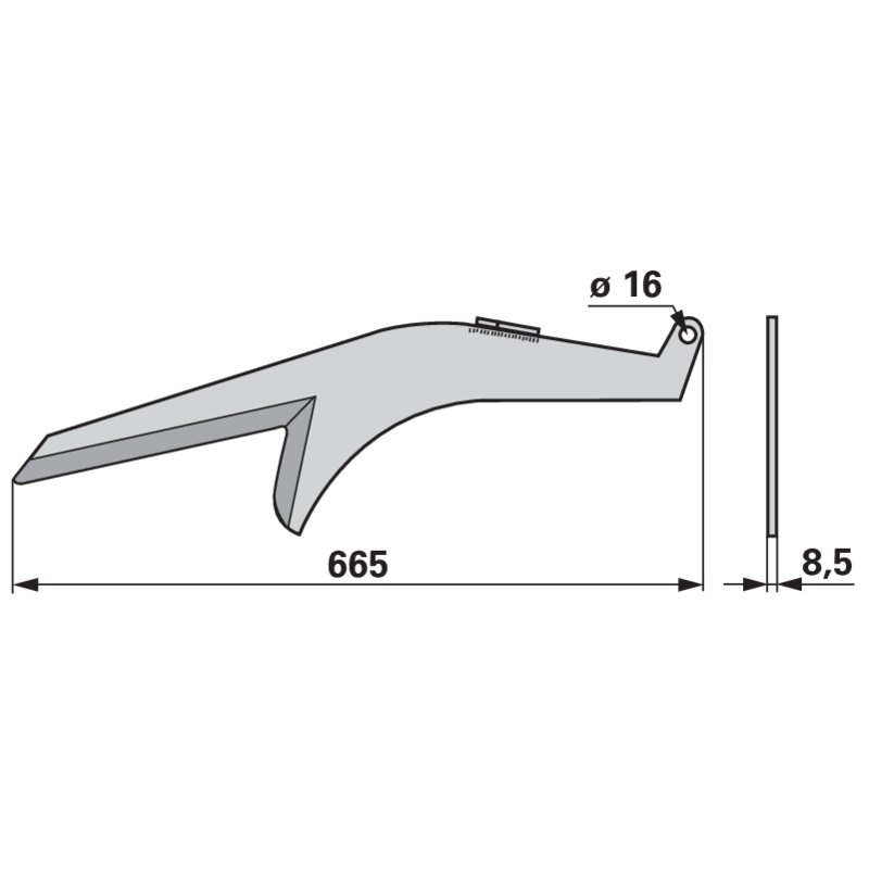 Coltello per carro autocaricante