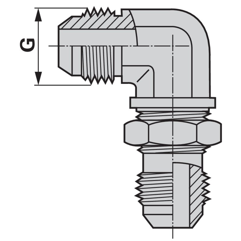 Winkel Schottverschraubung JIC 1/2-20