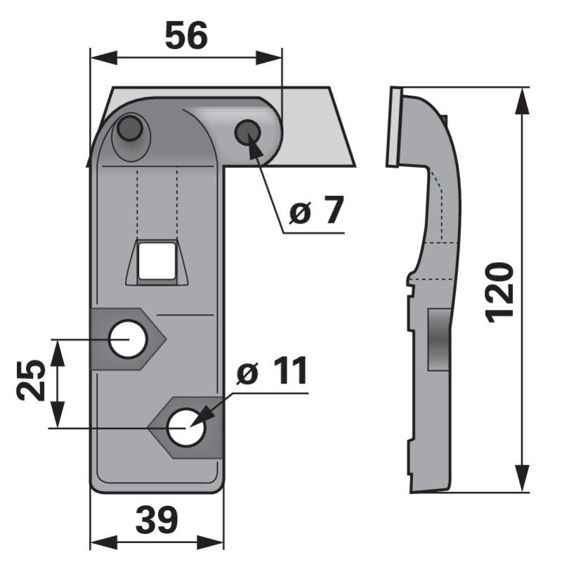 Abschlussmesser rechts