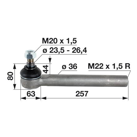 Kontermutter links M20x1,5