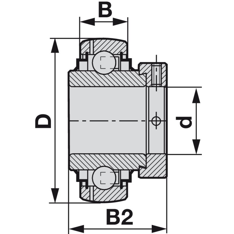 Cuscinetto a sfere con inserto radiale