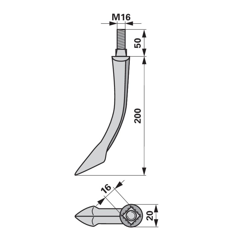 Dente a cucchiaio erpice
