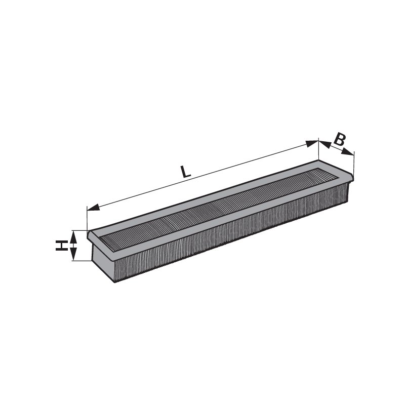 Filtro aria piatto, L=183 x L=79 mm al posto di Briggs 697152