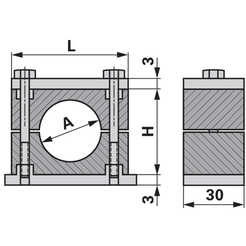 Rohrschelle einfach, C5, Rohr Dm 28 mm