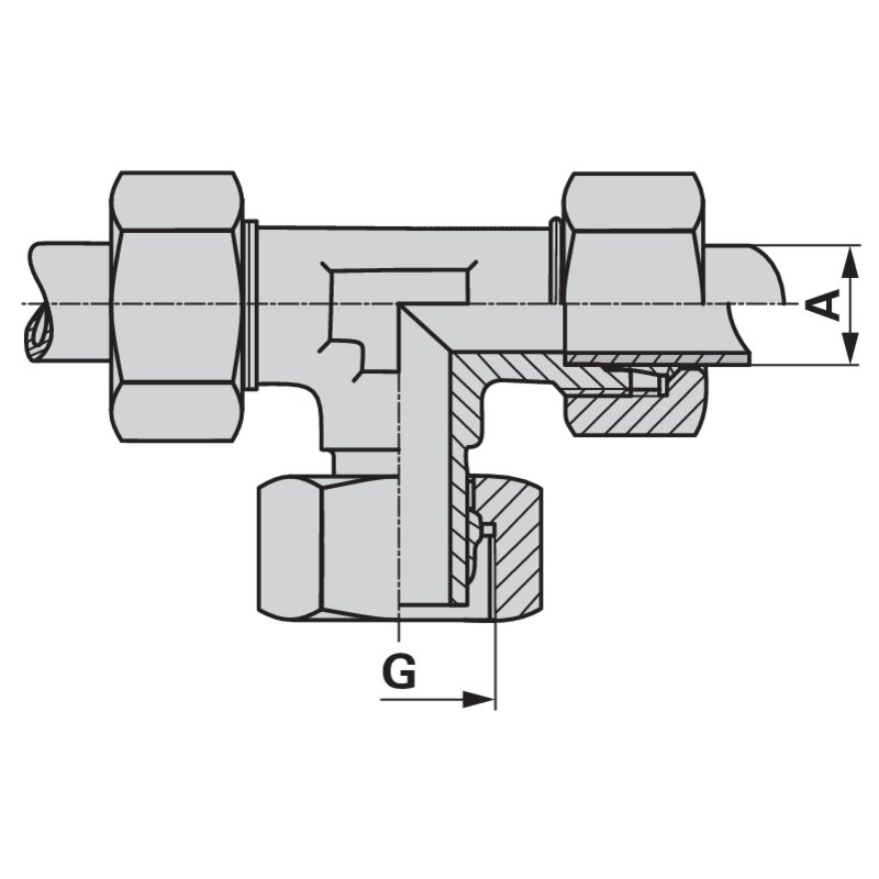 Einstellbare T-Verschraubung
