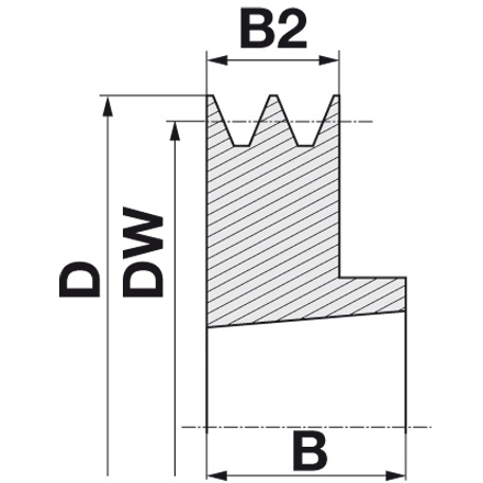Puleggia SPB 103-01 per TPL System 1610, DIN 2211