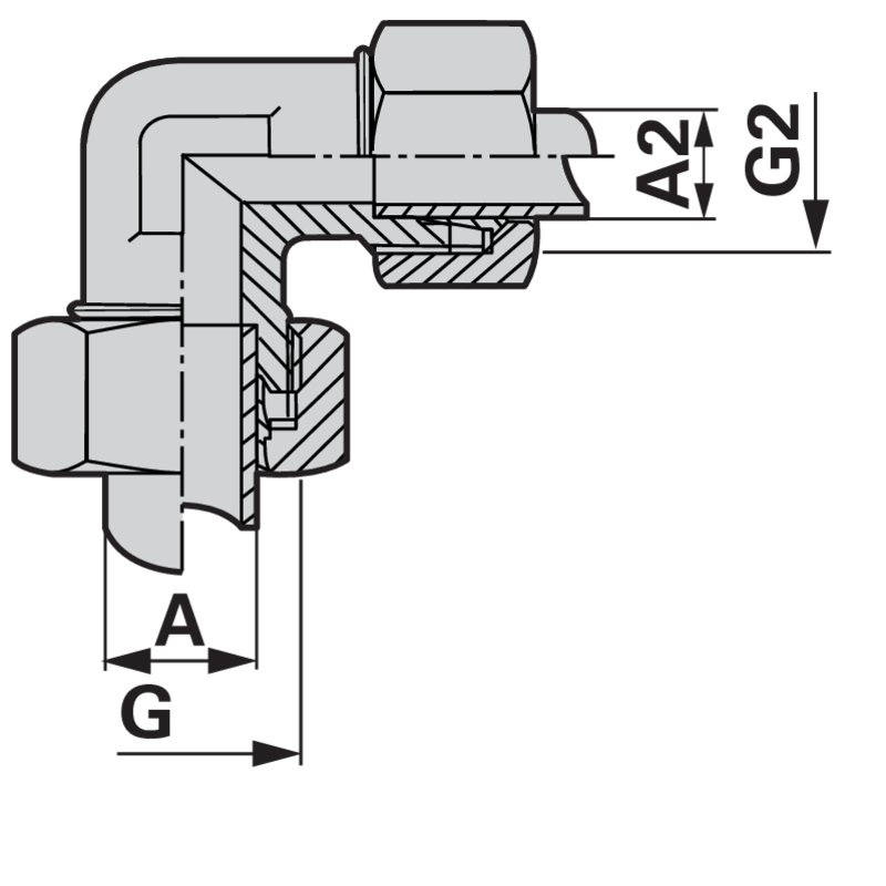 Winkel Reduzierverschraubung