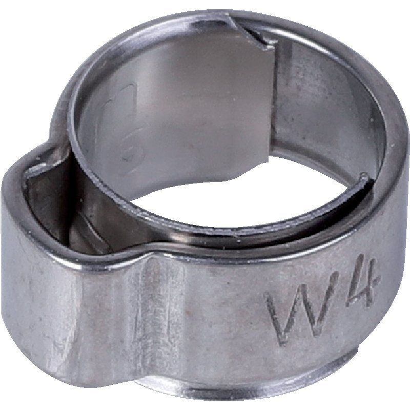 1-Ohr-Klemme Dm 7,5 - 8,1 mm, mit Einlagering, Edelstahl W4