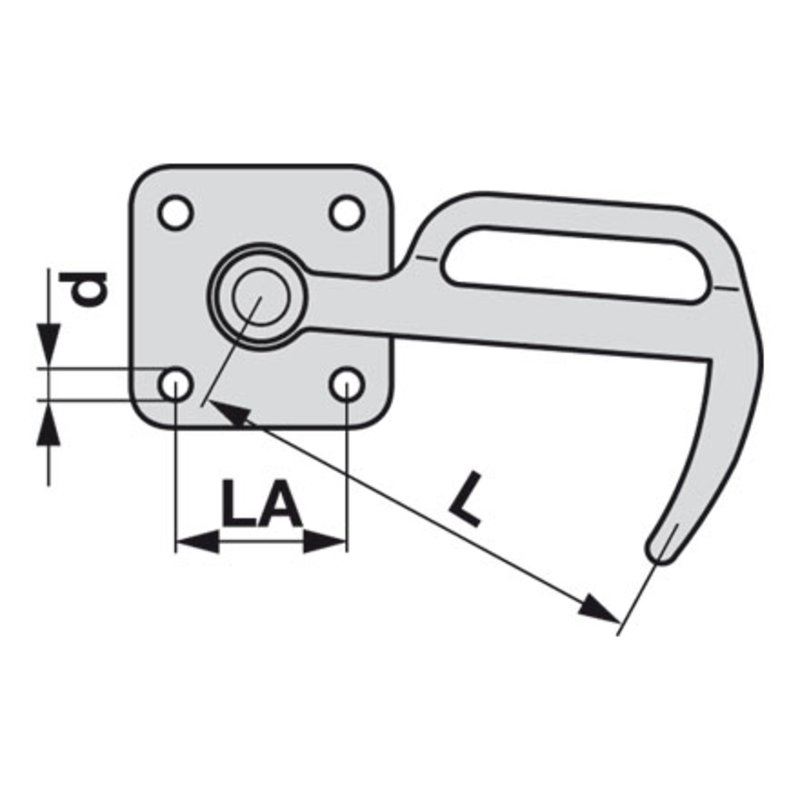 Bügelverschluss links ohne Öse verzinkt 601/0