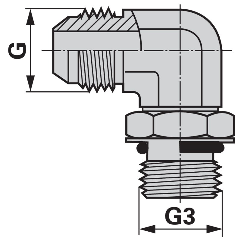 Einschraub Winkelverschraubung JIC 3/4-16 - G 1/4