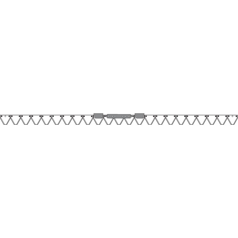 Mähmesser L 175 cm, 23 Klingen, gezahnt, DIN 75, anstelle von Aebi 100.8408