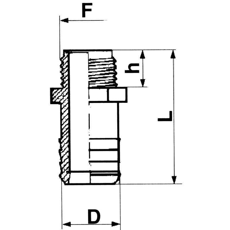 Schlauchanschluss gerade, Außengewinde 1 1/2
