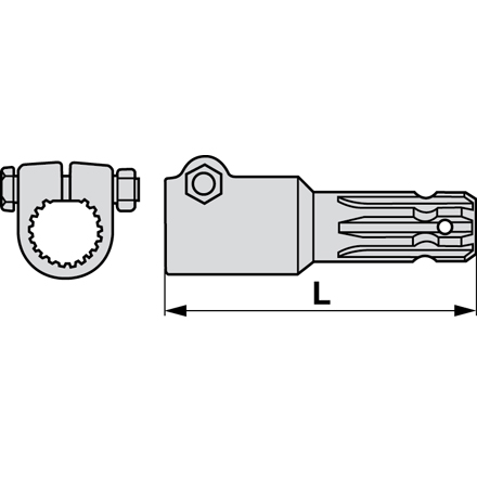 Adattatore da  vitare 175mm 1 3/4-20, 1 3/8-6