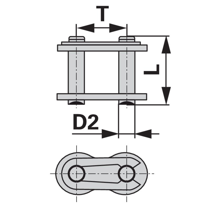 Elemento di collegamento RexPro simplex, per catena a rulli ASA 40-1 DIN8188