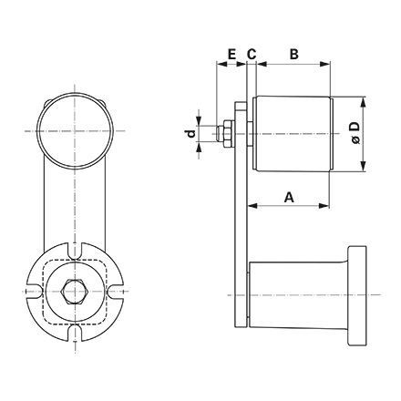Spannrolle aus verzinktem Stahl