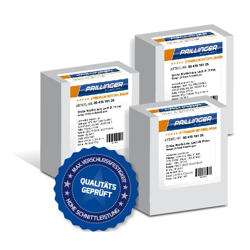 Kreiselmäherklinge rechts, L 94 x B 40 x S 3 mm, d 19 mm