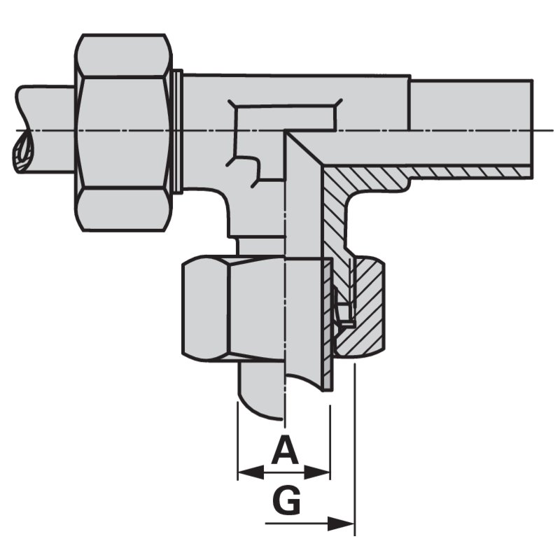 Einstellbare L-Verschraubung