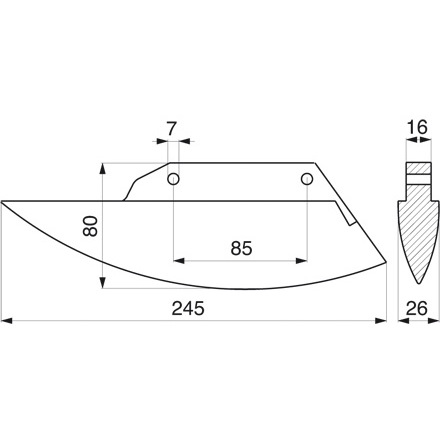 Säscharkeil - kompatibel mit MASCHIO GASPARDO, Vergleichsnummer: 19202702 (kein Originalteil)