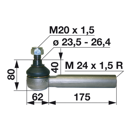 Snodo interno M24x1,5 Sinistro /M22x1,5