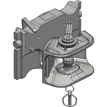 Zugmaul höhenverstellbar manuell 320mm Bolzen 38mm