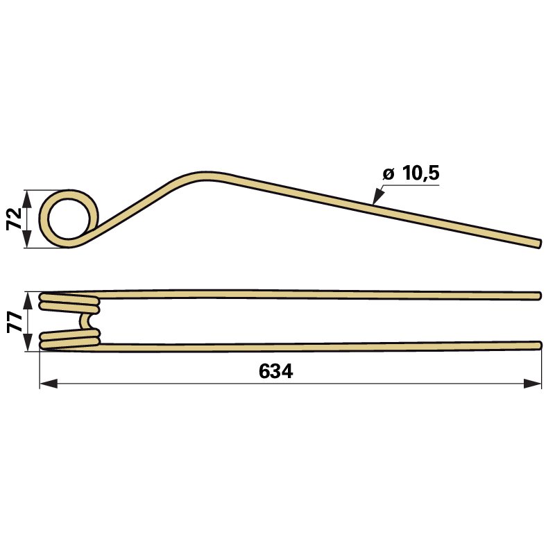Dente per ranghinatore rotativo color avorio al posto di Krone 268405.0