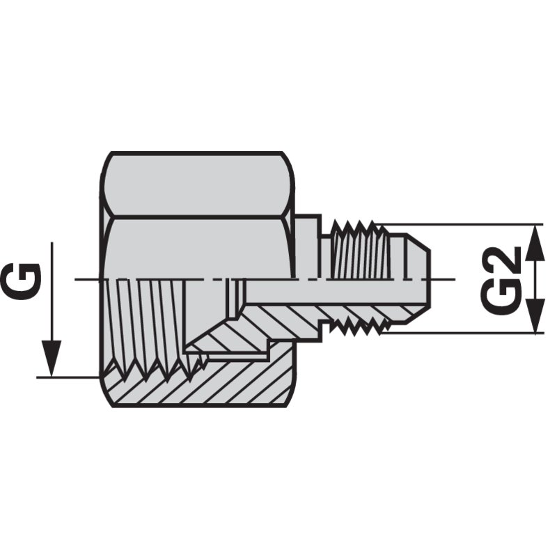 Raccordo riduttore diritto JIC 3/4-16 - JIC 1/2-20