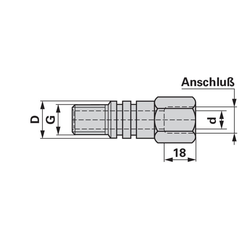 Anschlussnippel M22 x 1,5 mit 18L