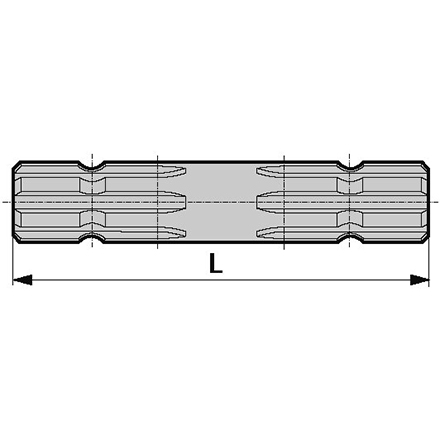 Albero di collegamento doppio1 3/8-6 300 mm