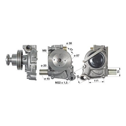 Pompa acqua con guarnizione per Steyr 131100060034