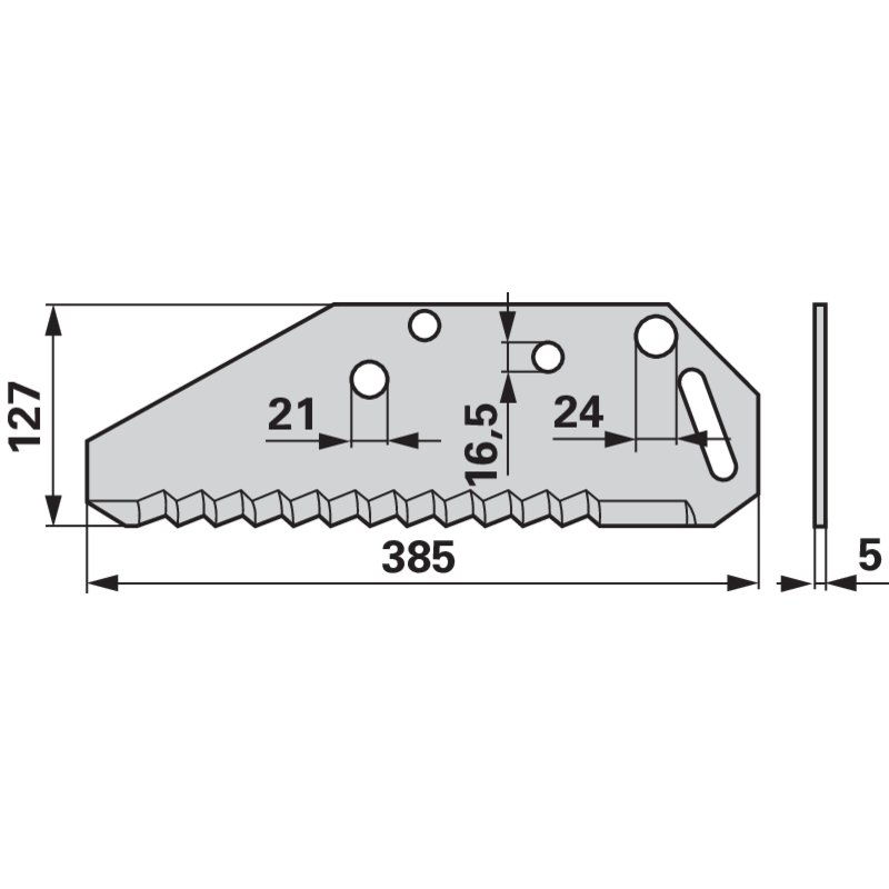 Coltello per carro autocaricante