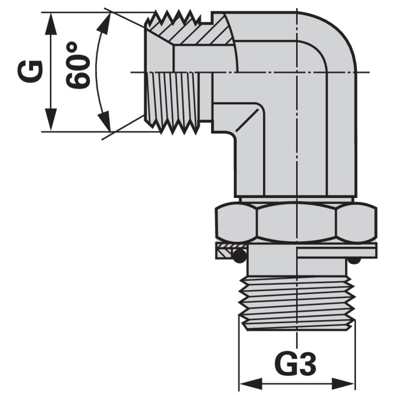Einschraub Winkelverschraubung