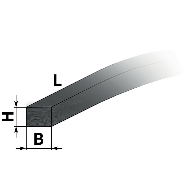 Filzstreifen FJST 8 x 6,5 x 1000 mm rechteckig, nach DIN5419