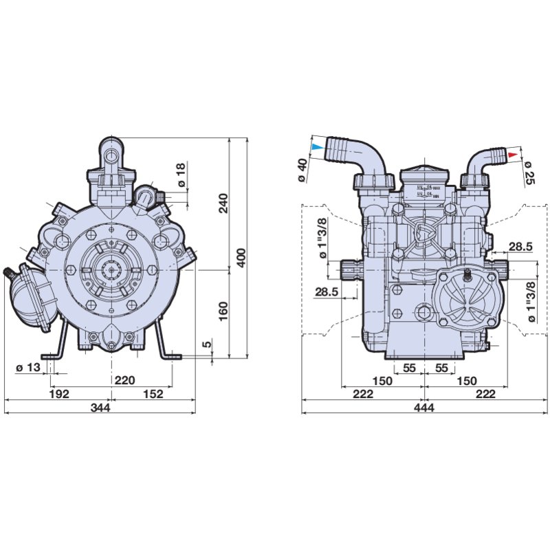 Kolbenmembranpumpe Annovi Reverberi AR 125 CC