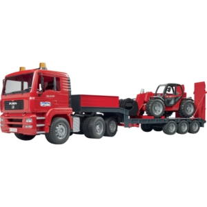 Camion MAN TGA con rimorchio ribassato e caricatore telescopico MLT 633 giocattolo 02774 - Bruder