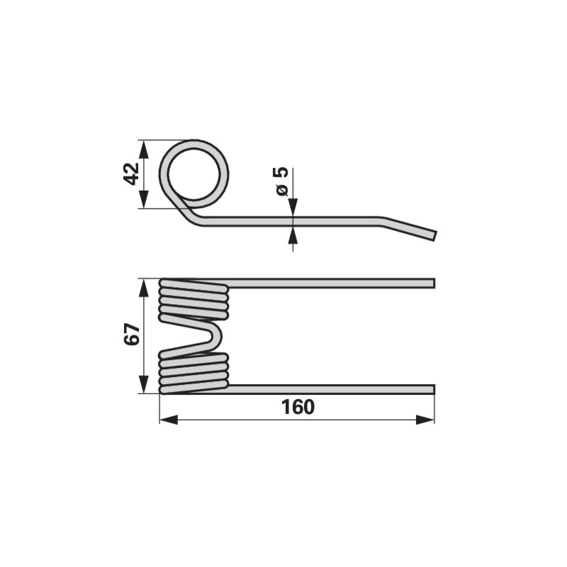 Dente pick-up grigio nero al posto di Steyr 80402190052
