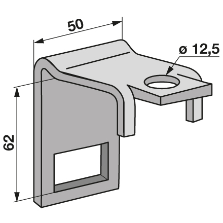 Zinkenhalter für Rahmen 50x50, Zinke 32x12