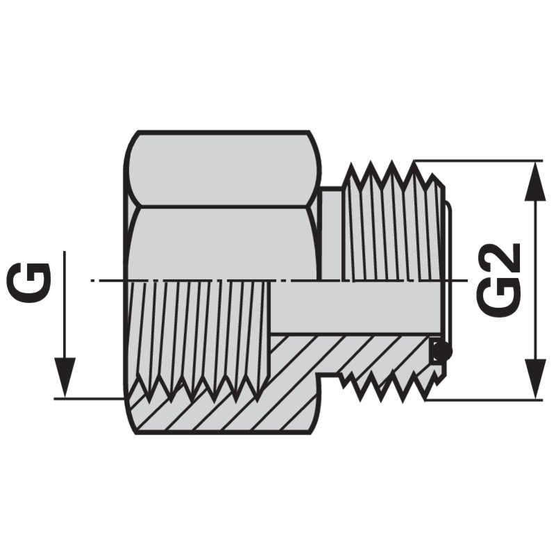 Gerade Reduzierverschraubung ORFS 1-14 - ORFS 9/16-18