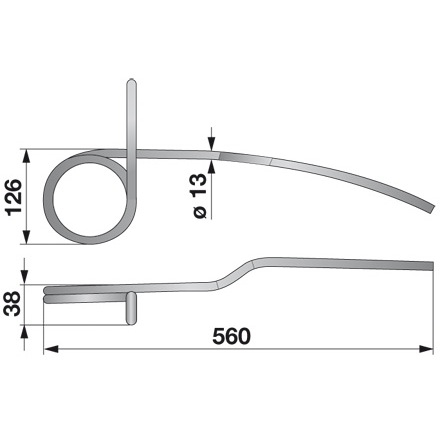 Dente ranghinatore sinistra